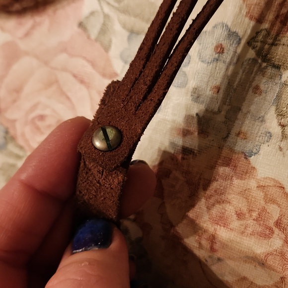 Genuine leather choker necklace and braided headband - Picture 4 of 8